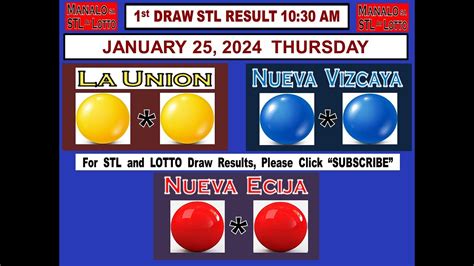 stl la union 1st draw today|1ST DRAW .